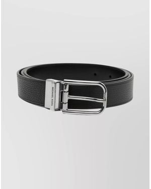 Michael Kors Textured Belt Featuring Metal Buckle - Black