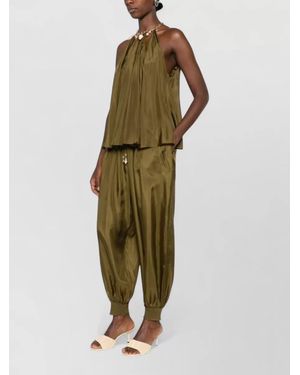 Zimmermann Mahon Silk Halterneck Top Shell Detail - Green