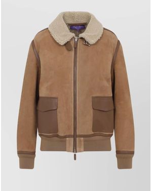 Ralph Lauren Morrison Shearling Collar Coat - Brown