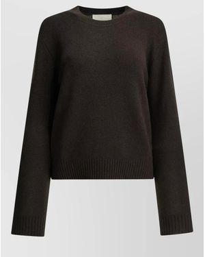 Lisa Yang Cashmere Ribbed Cropped Crewneck Jumper - Black
