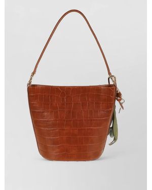 Self-Portrait Leather Shoulder Bag - White
