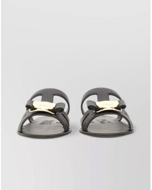 Ferragamo Strappy Slide Sandal Hardware - Metallic