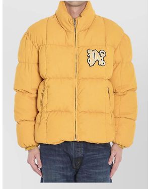 Palm Angels Corduroy Monogram Puffer Jacket - Blue