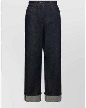 Thom Browne Denim High-Rise Straight-Leg Jeans - Blue