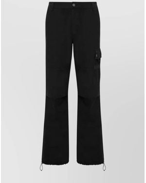 Moschino Cargo Trousers Button Detailing - Black