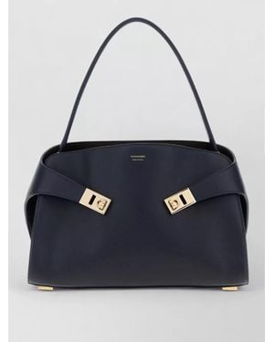 Ferragamo Leather Medium Hug Soft Shoulder Tote Bag - Blue