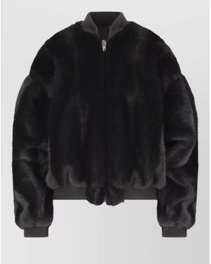 MM6 by Maison Margiela Faux Fur Jacket - Black