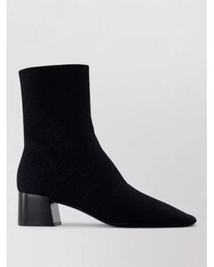 Tory Burch Stretch Nylon Ankle Boots Block Heel - Black