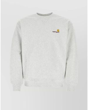 Carhartt Logo-Embroidered Cotton Hoodie - White