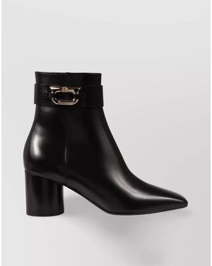 Ferragamo Leather Ankle Boots - Black