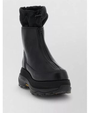 Sacai Nylon Zip Up Platform Ankle Boots - Black