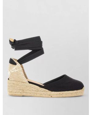 Castañer Espadrille Closed Toe Woven Detail Stitching - Blue