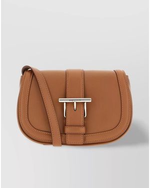 McQueen Mini Leather Satchel Bag - Brown