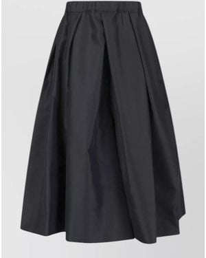 Comme des Garçons Midi Skirt Knee Length Elastic Waistband - Blue