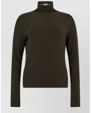 Vince High-Neck Long-Sleeve Top - Green