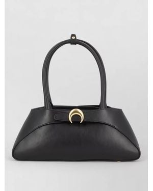 Marine Serre Aurora Baguette Shoulder Bag Top Handle - Black