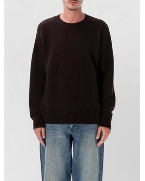 Roberto Collina Casentino Crew Neck Textured Knit Sweater - Black