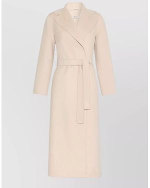 Max Mara Wool Belted Coat - Natural