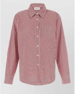 P.A.R.O.S.H. Cashine Shirt Straight Cut Long Sleeves Chest Pocket - Pink