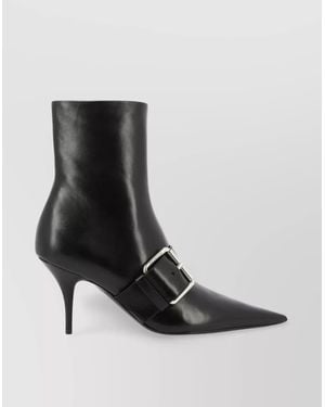 Balenciaga Leather Knife 80 Ankle Boots - Black