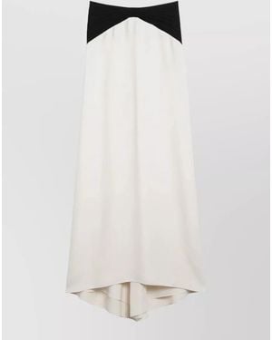 Valentino Strapless Maxi Dress Draped Detail Bicolour - White