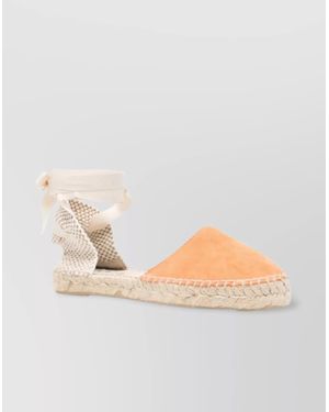 Manebí Backed Espadrille With Round Toe And Woven Detail - Multicolor