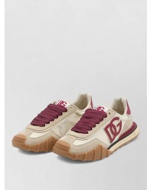 Dolce & Gabbana Calf Leather Low-Top Trainers - Pink