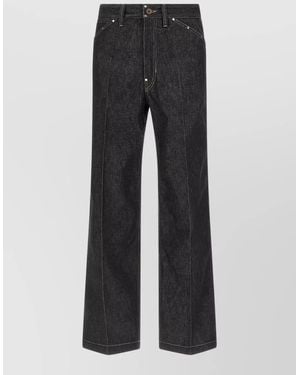 Lemaire Denim Trousers Contrast Stitching Belt Loops - Black