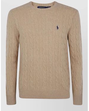 Polo Ralph Lauren Cable Knit Crew Neck Pullover Jumper - Natural