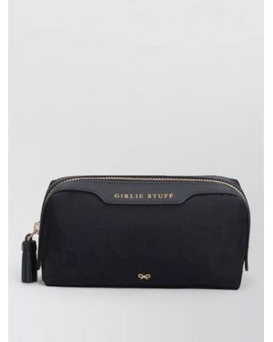 Anya Hindmarch Rectangular Clutch Bag Tassel Detail - Black