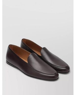 Loro Piana Loafers Round Toe Leather Sole - Brown
