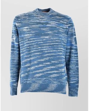 Missoni Cashmere Striped Intarsia-Knit Crew-Neck Jumper - Blue
