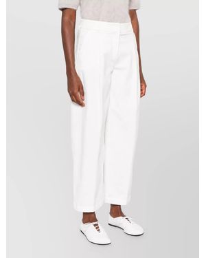 Via Masini 80 Pleated Wide-Leg Trousers - White