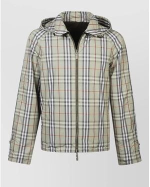 Burberry Reversible Hood Jacket Adjustable Cuffs Sleeves - Multicolour