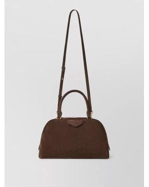 Givenchy Suede Shoulder Bag Top Handle Strap - Brown