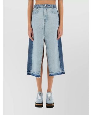 Stella McCartney Denim Panelled High-Waisted Skirt - Blue