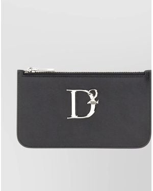 DSquared² Dsq2 Logo Leather Clutch Bag - Black
