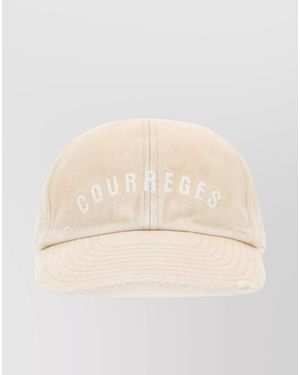 Courreges Cotton Logo-Embroidered Baseball Cap - Natural
