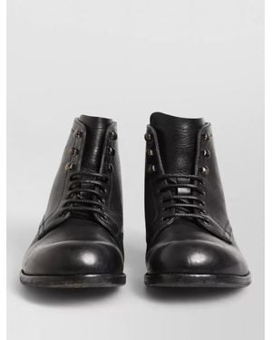 Dolce & Gabbana Lace Up Ankle Boots Leather - Black