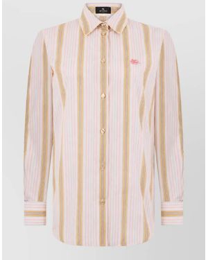 Etro Cotton Striped Long-Sleeve Shirt - Natural