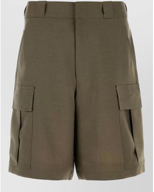Prada Mohair Cargo Bermuda Shorts - Green