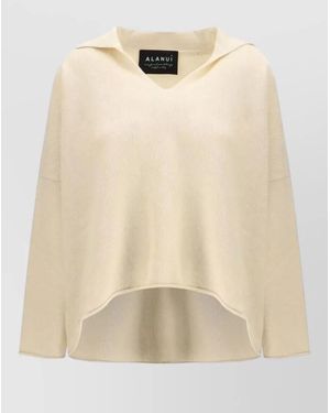 Alanui Cashmere Silk Polo Sweater - Natural
