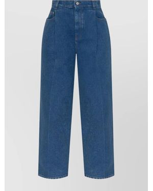 Marni Wide-Leg Pants With Pockets And Pleats - Blue