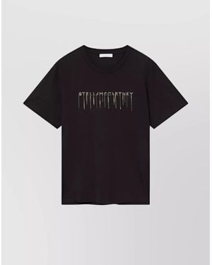 Stella McCartney Logo T-Shirt With Embroidery And Round Neck - Black