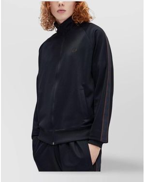 Fred Perry High Collar Ribbed Cuffs Side Pockets - Blue