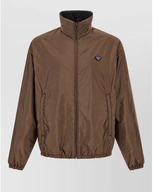 Prada Recycled Nylon Down Puffer Jacket - Brown