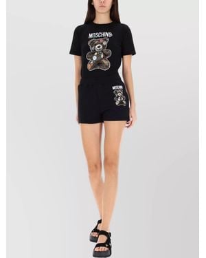 Moschino Teddy Print Shorts - Black