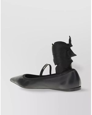 Ferragamo Ballerinas Ribboned Pointed Toe - Black