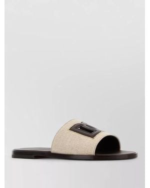 Dolce & Gabbana Canvas Sandals Flat Sole Open Toe - Multicolour