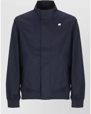 K-Way Short High Neck Jacket Grosgrain Trims - Blue